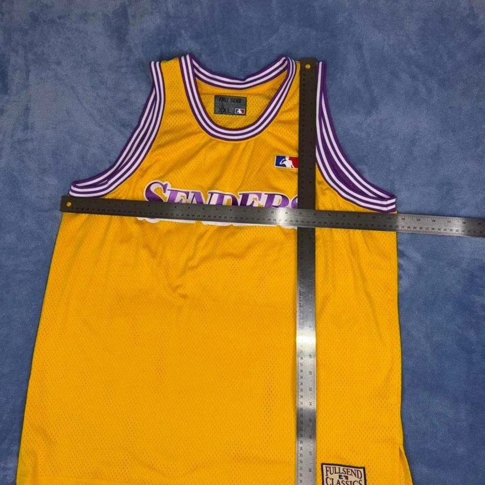 Full Send Classics yellow and‎ purple basketball jersey men size 2xl